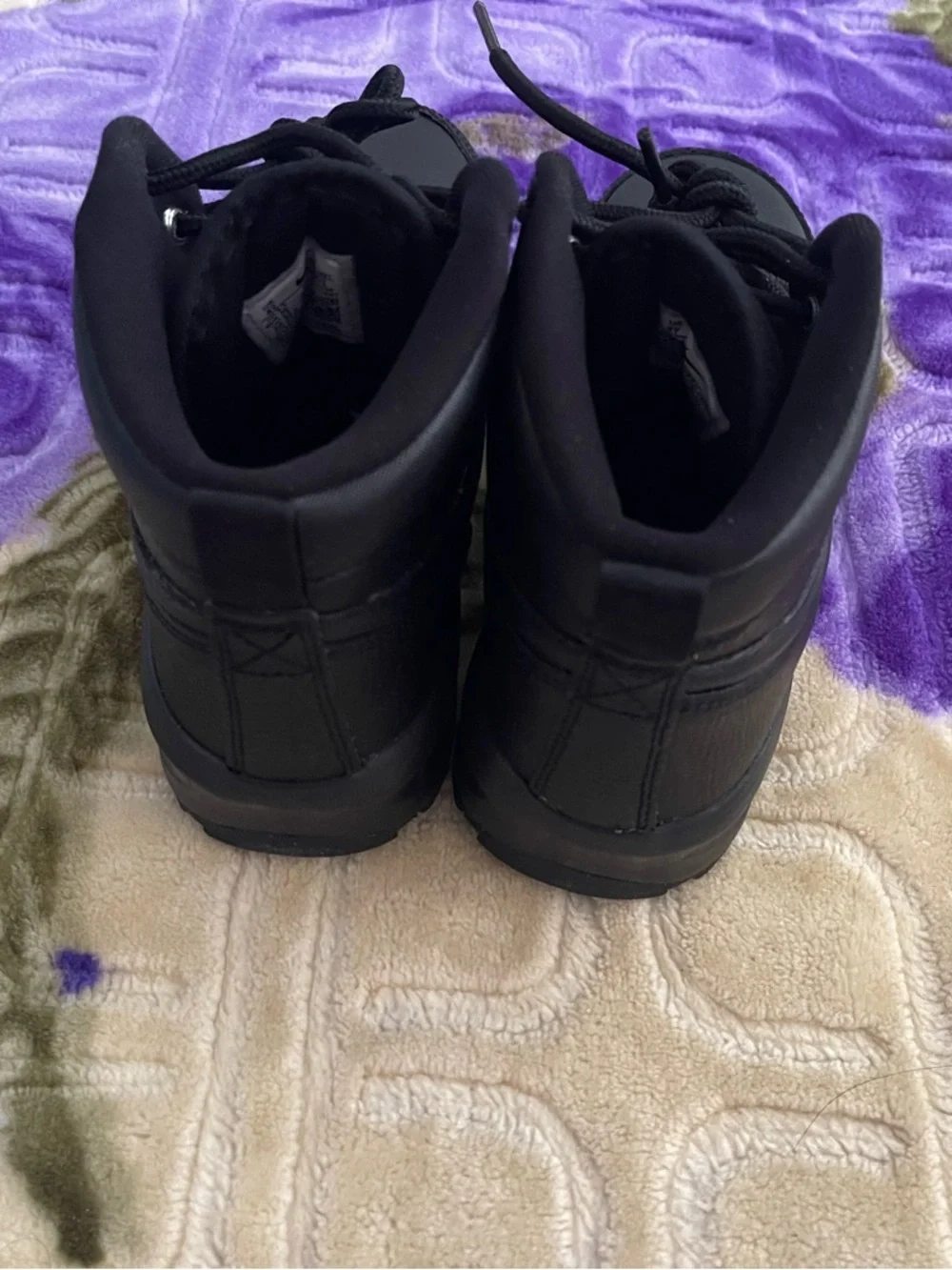 Nike Kids All-Black High-Top Lace-Up Boots
